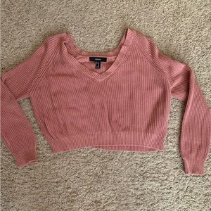forever 21 pink cropped sweater